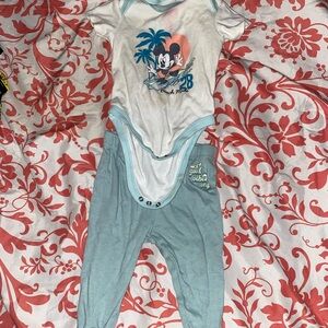 Disney Baby Blue and White One Piece